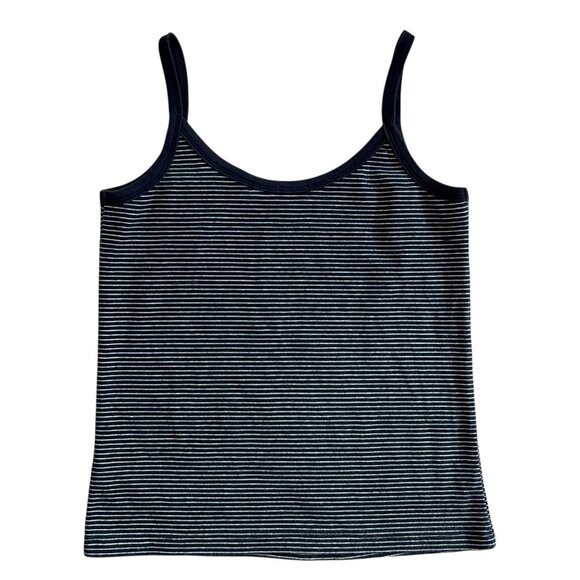 Nothing Written Womens Stripe Cotton Cami Tank Top Navy Size Medium Minimalist - Picture 2 of 6
